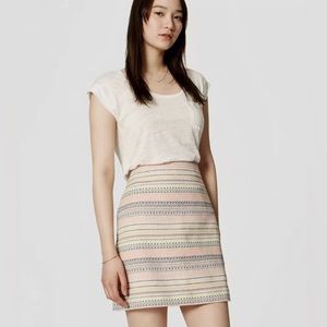 Womens Petite 6 Ann Taylor LOFT‎ Jacquard Shift Skirt Boho Stripe